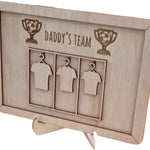 Bord - Daddy's Team met 3 shirtjes