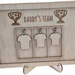 Bord - Daddy's Team met 3 shirtjes