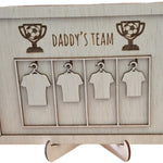 Bord - Daddy's Team met 4 shirtjes