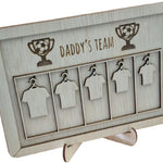 Bord - Daddy's Team met 5 shirtjes