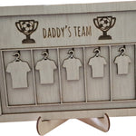Bord - Daddy's Team met 5 shirtjes