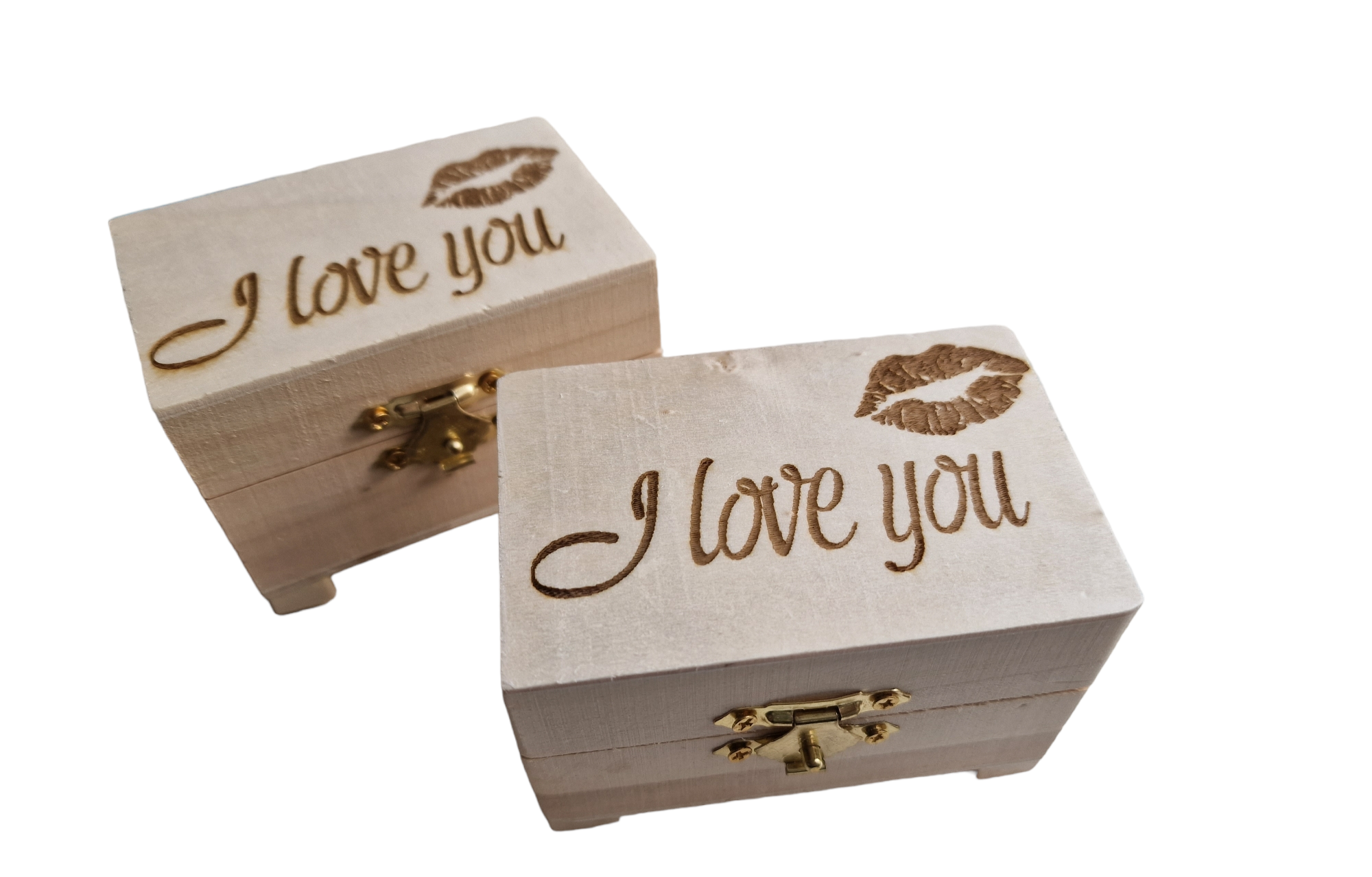 Houten kistje "I love you" incl. 2 geurblokjes