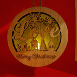 Houten 3D Kerstbal/ kersthanger Love