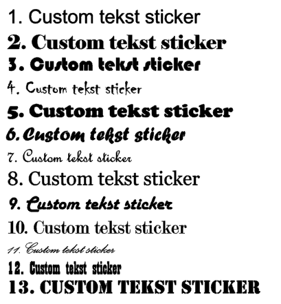 Custom tekst sticker