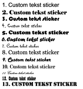 Custom tekst sticker