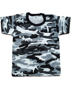 T-shirt korte mouwen camo met tekst of afbeelding