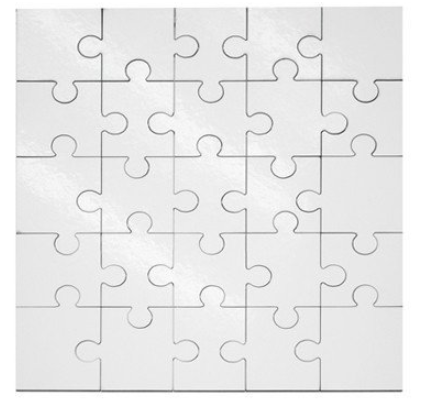 MDF puzzel 17 x 17 cm. - 25 stukjes