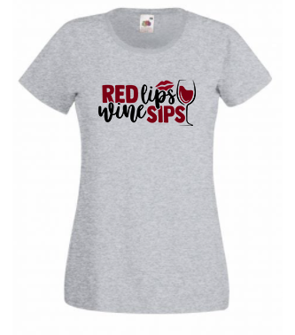 T-shirt - Red lips wine sips